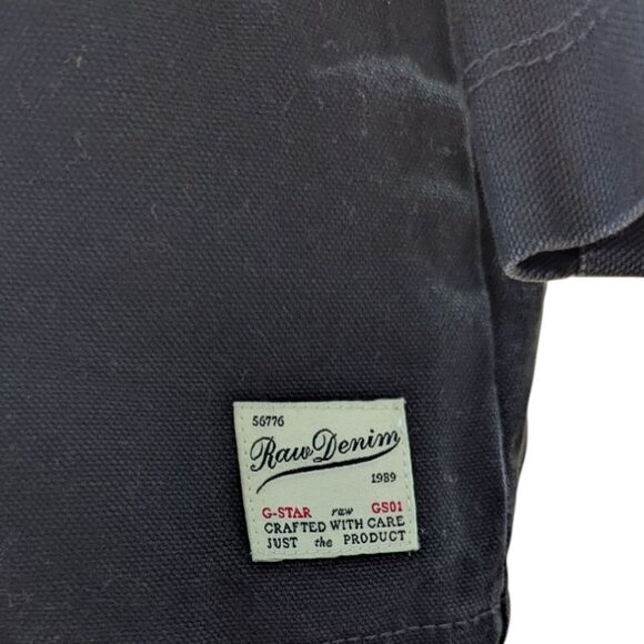 G-Star Raw Denim Fleet Garber Trench Black Canvas Field Coat Jacket Men's XL - Picture 10 of 13